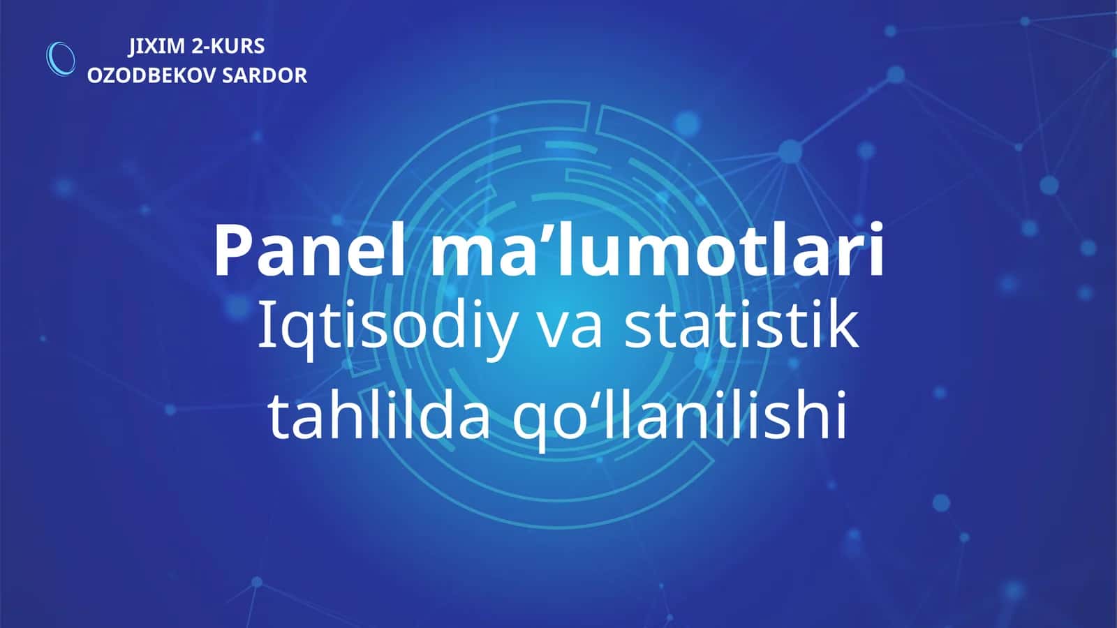 Panel ma’lumotlari 1