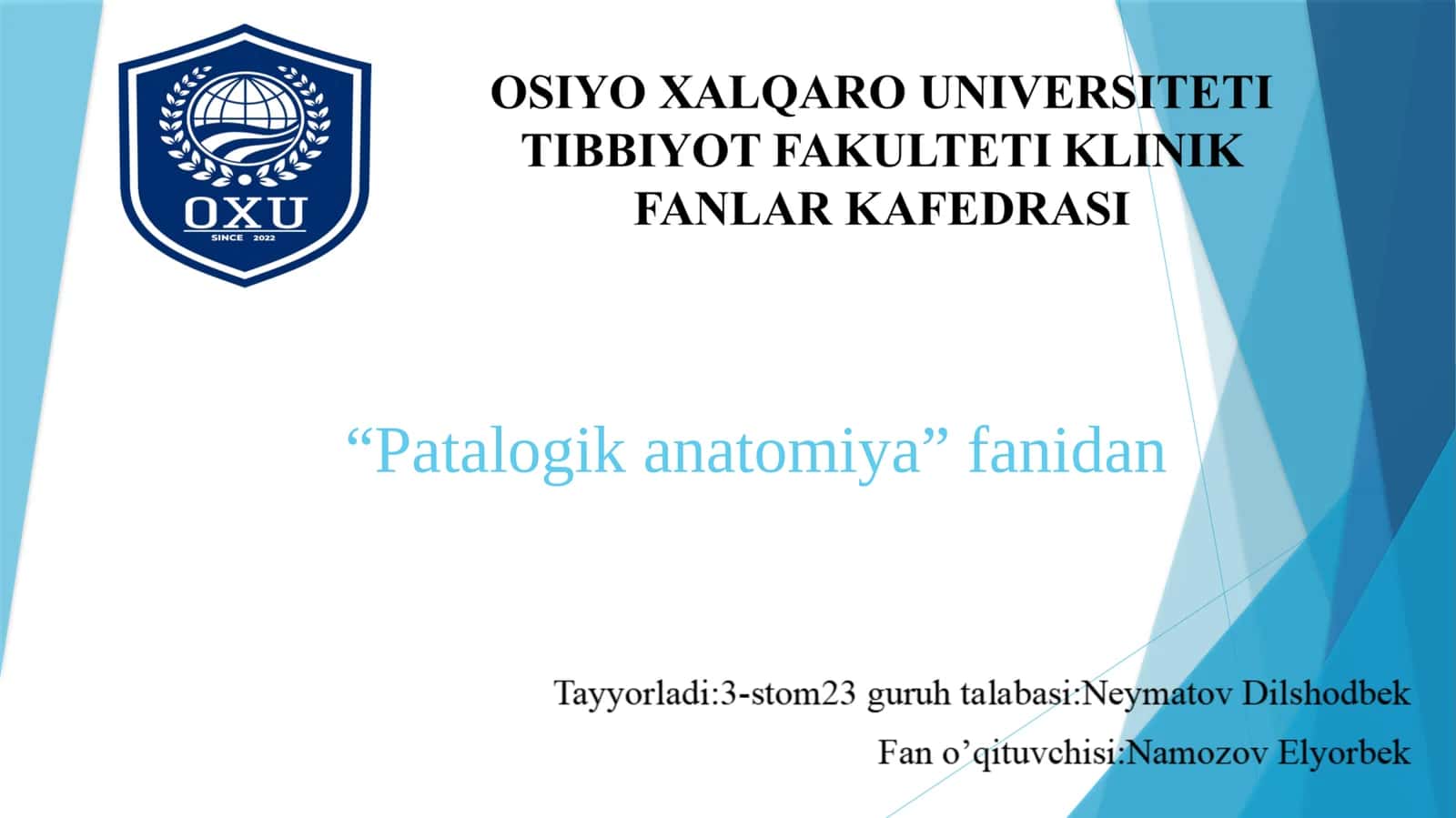 Marfan kasalligi.Oilaviy giperxolestirinemiya. 1