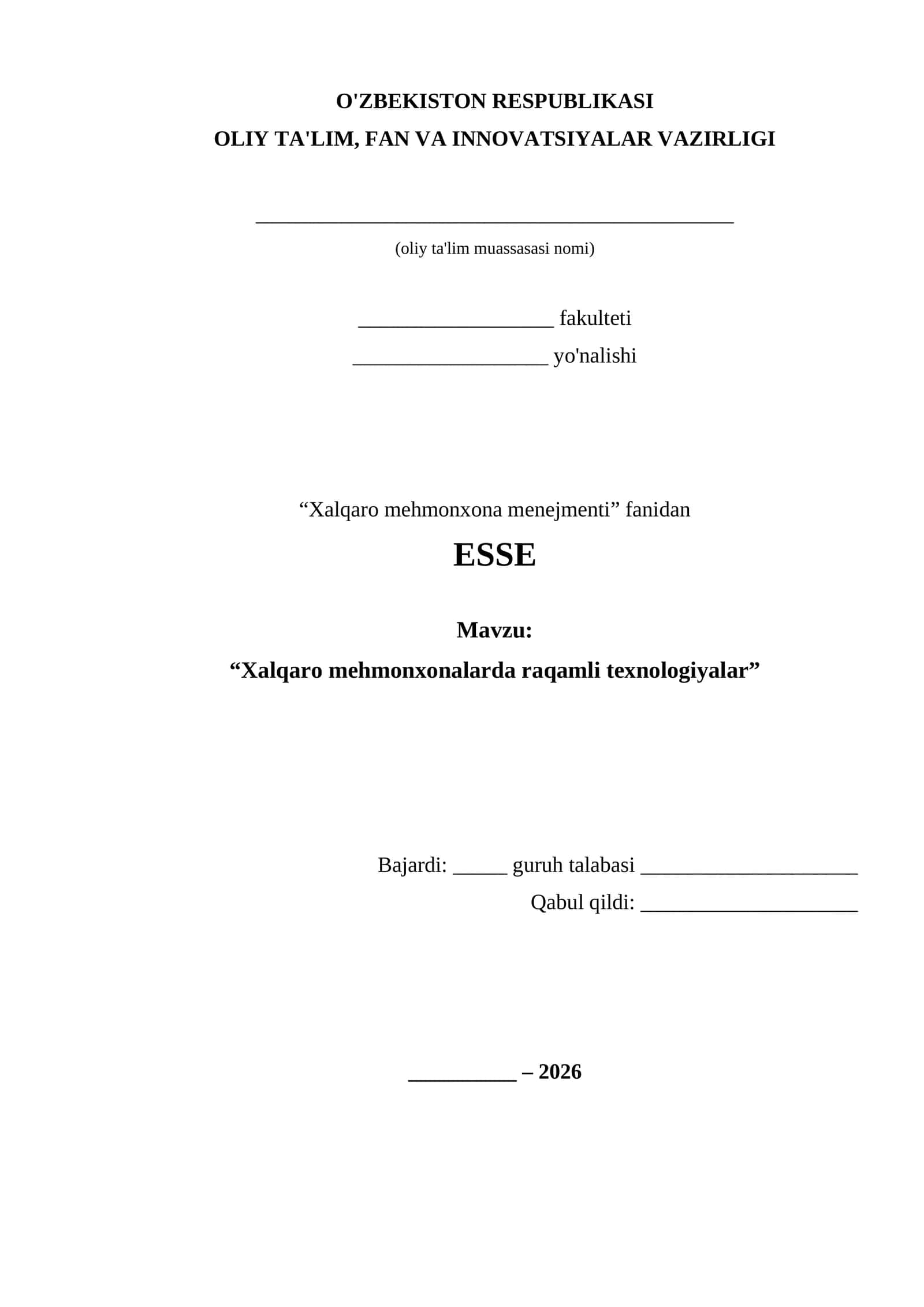 Xalqaro mehmonxonalarda raqamli texnologiyalar 1