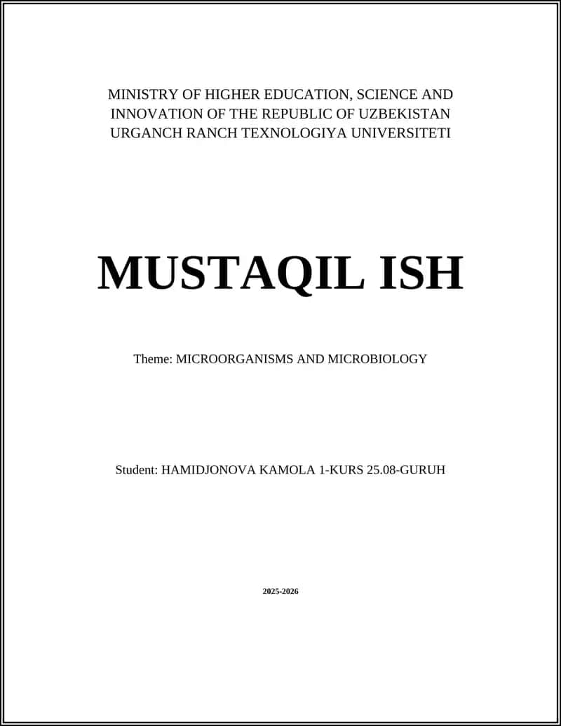 MICROORGANISMS AND MICROBIOLOGY 1
