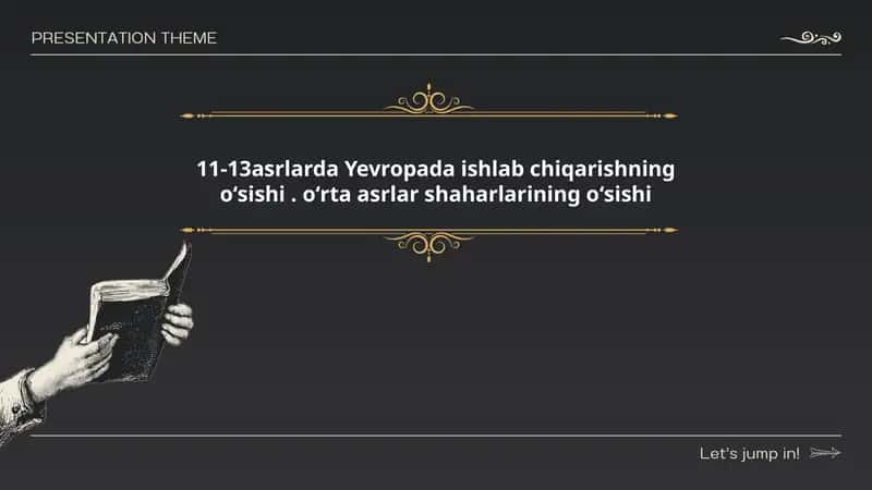 11-13asrlarda Yevropada ishlab chiqarishning oʻsishi . O'rta asrlar shaharlarining oʻsishi 1