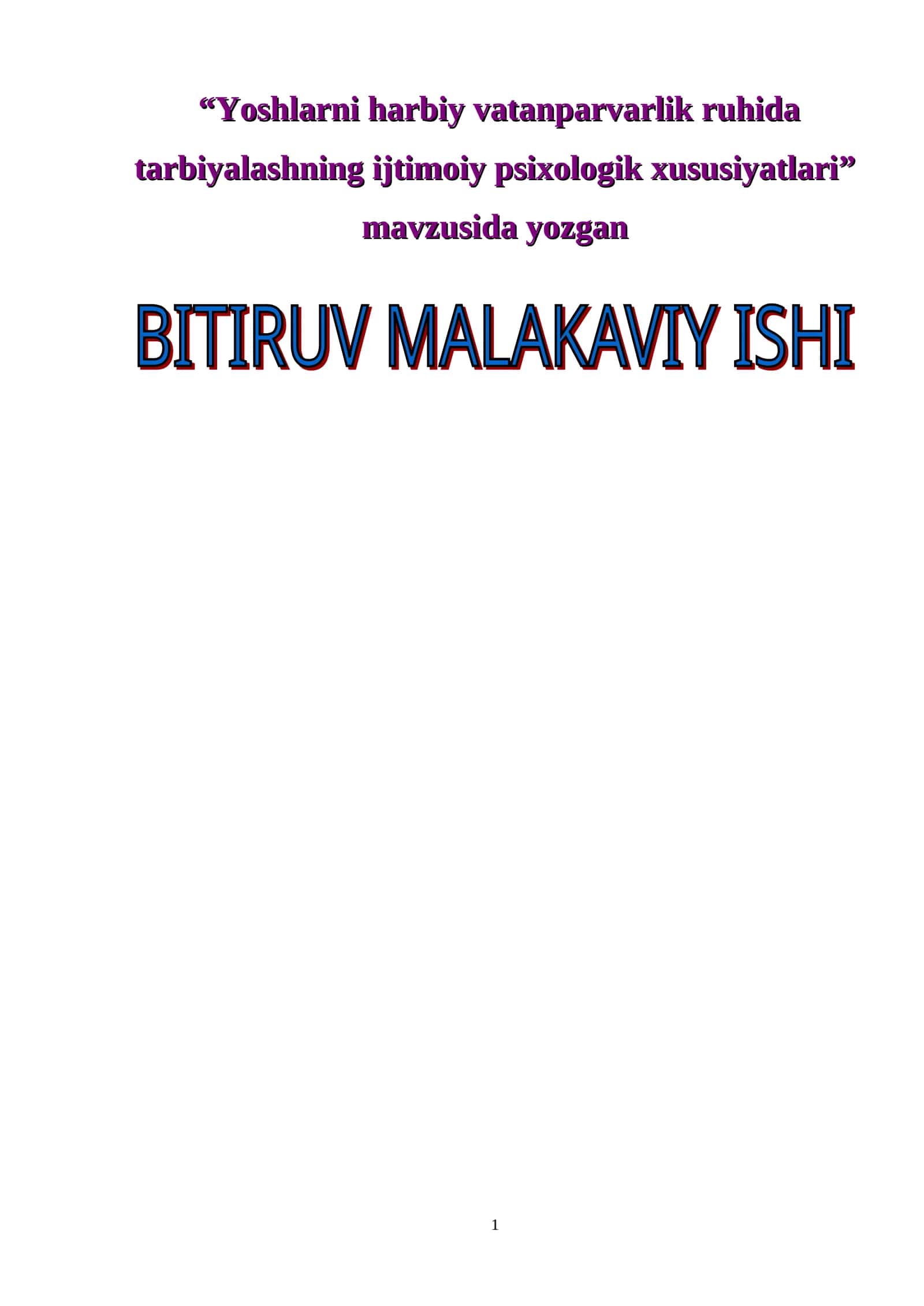 Yoshlarni harbiy vatanparvarlik ruhida tarbiyalashning ijtimoiy psixologik xususiyatlari 1