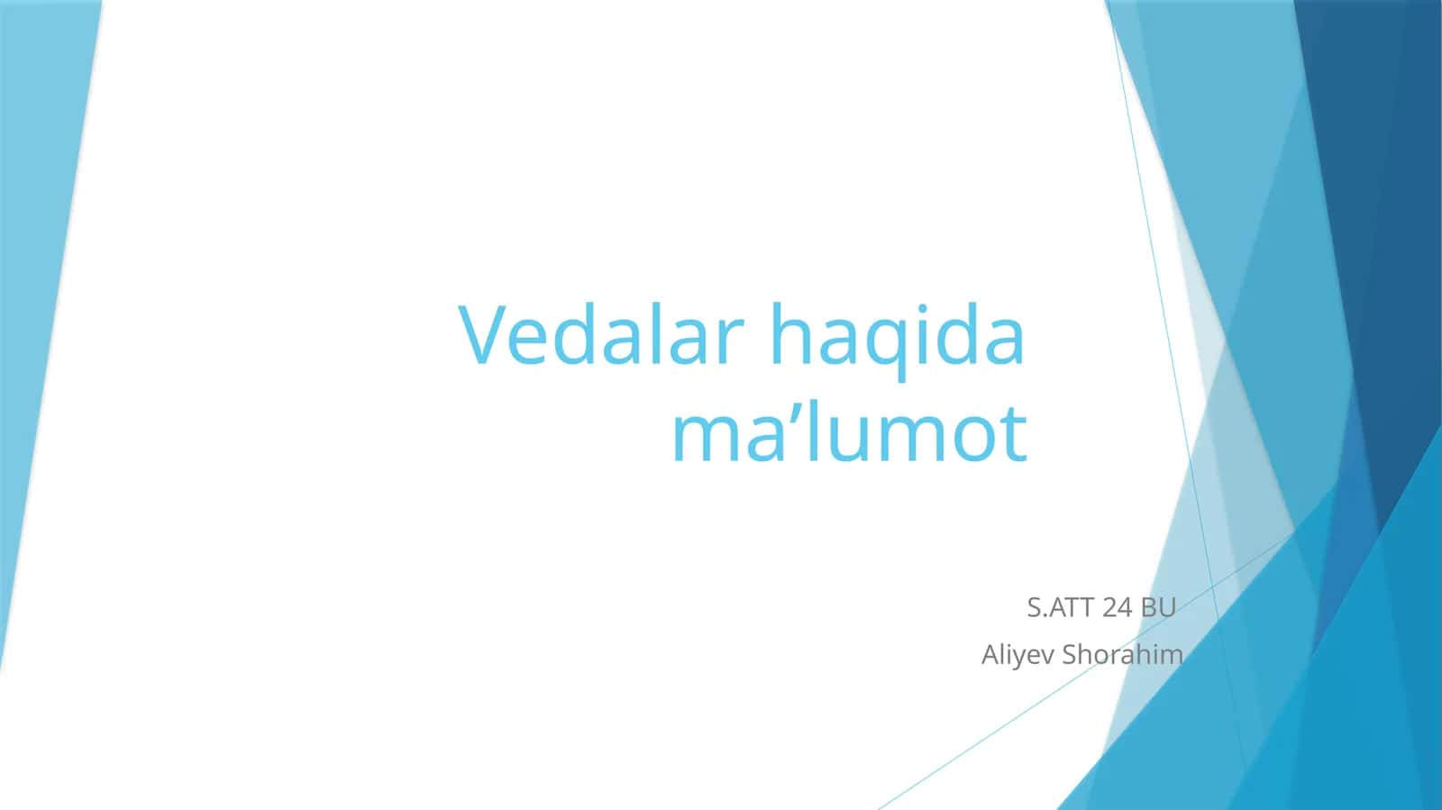 Vedalar haqida ma’lumot 1