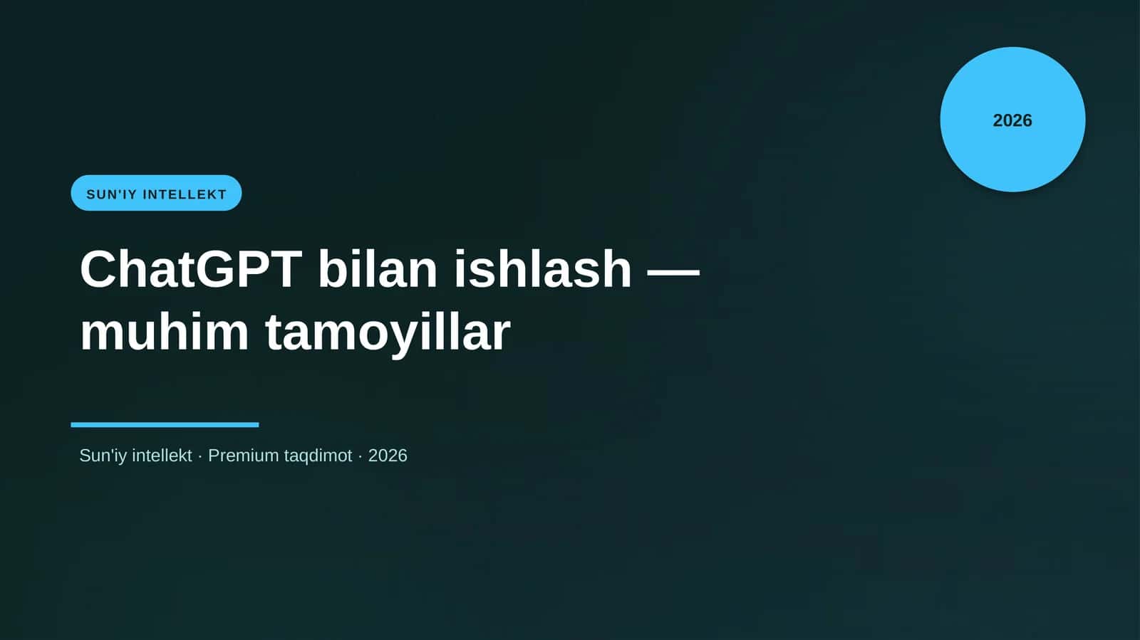 ChatGPT bilan ishlash — muhim tamoyillar 1