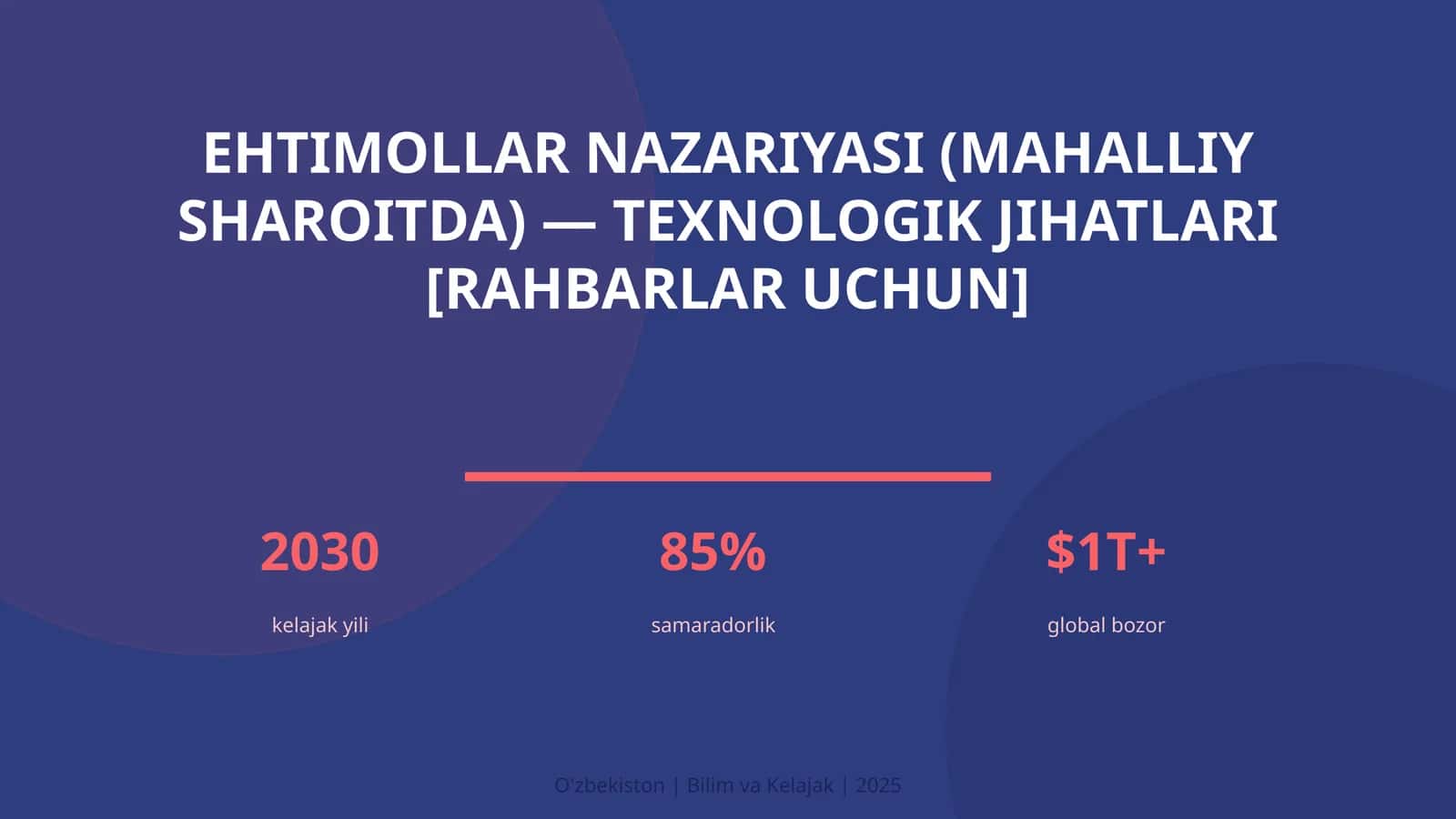 Ehtimollar nazariyasi (mahalliy sharoitda) — texnologik jihatlari [rahbarlar uchun] 1