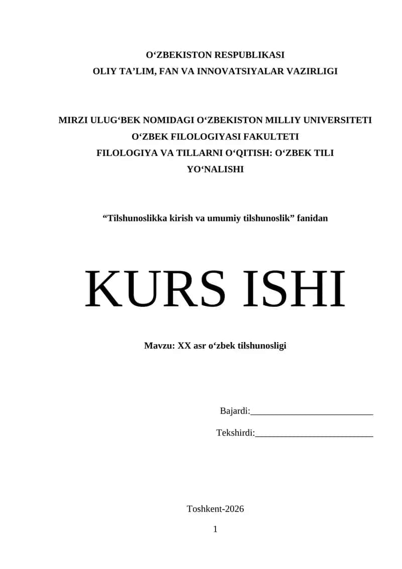 XX asr oʻzbek tilshunosligi 1