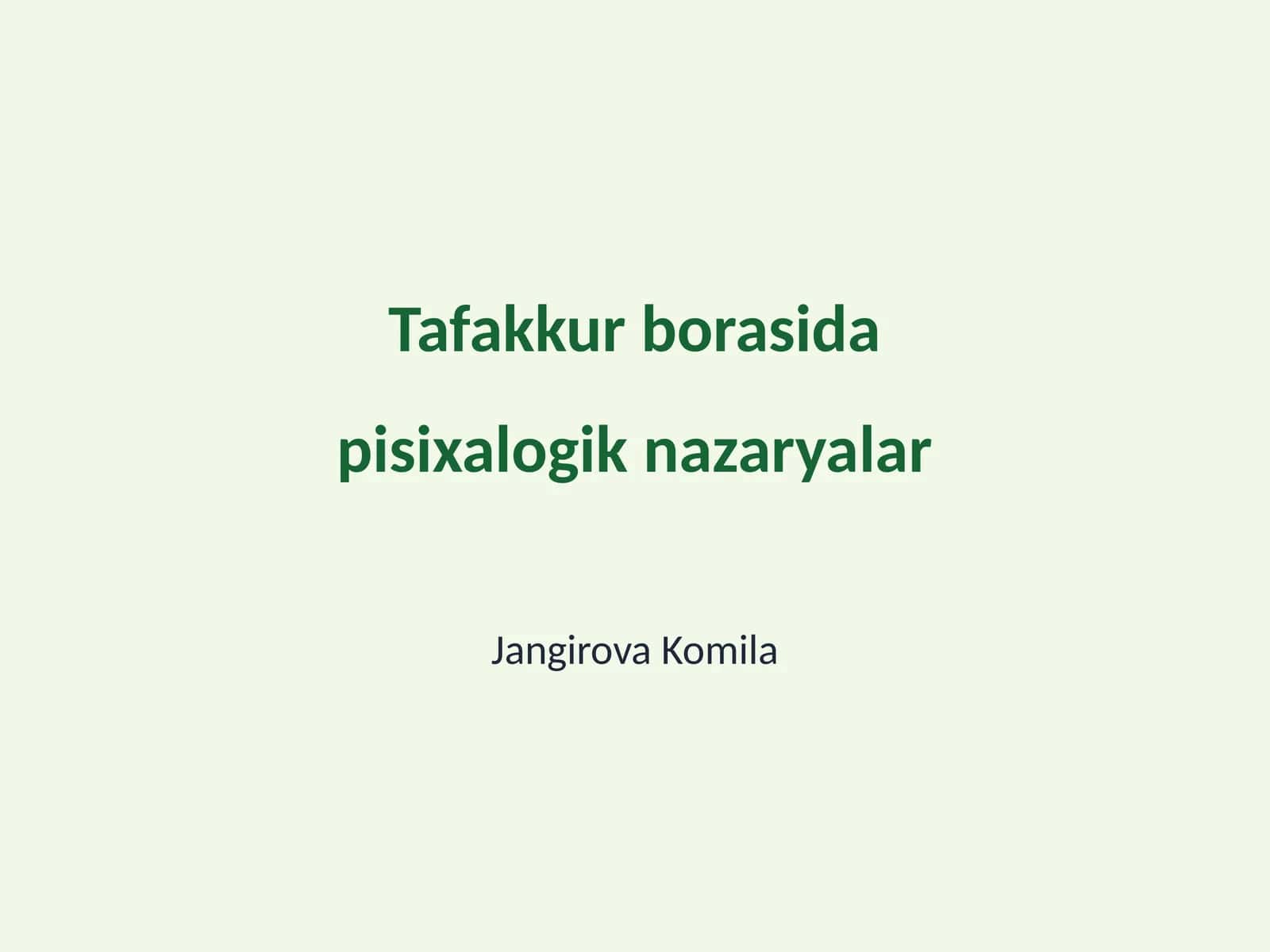 Tafakkur borasida pisixalogik nazaryalar 1