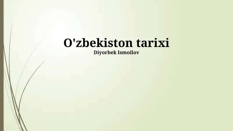 O'zbekiston tarixi 1