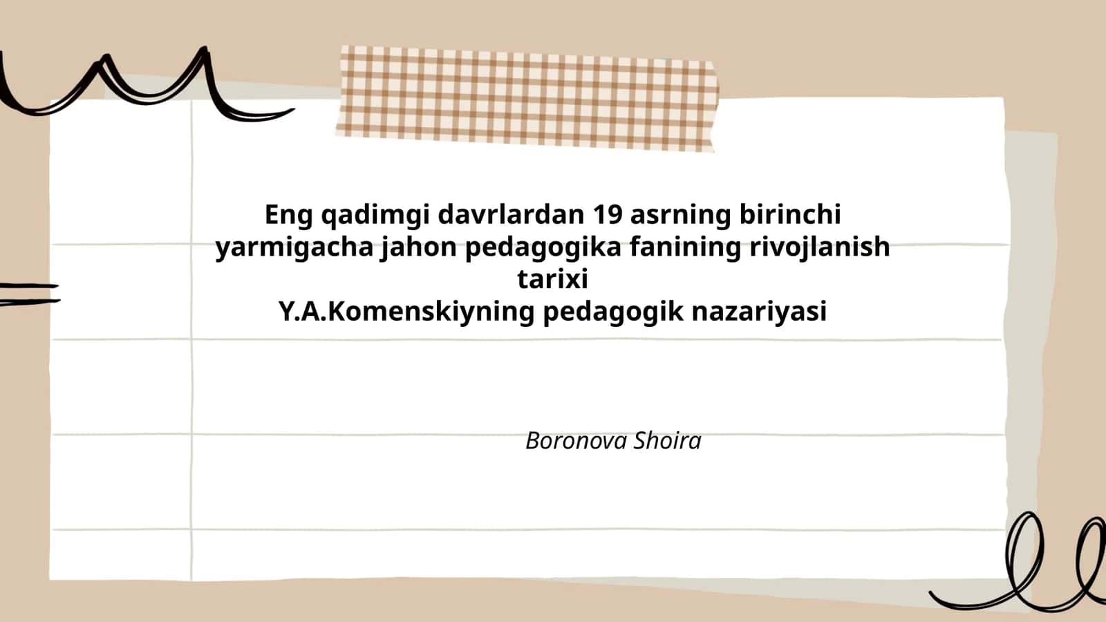 Jahon pedagogikasining qadimgi davrlari 1