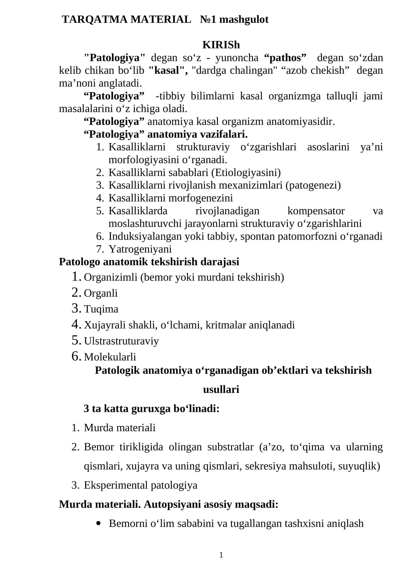 TARQATMA MATERIAL №1 mashgulot 1