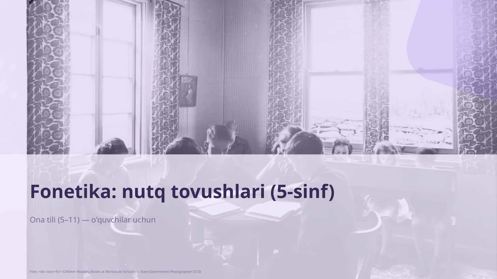 Fonetika: nutq tovushlari (5-sinf) 1