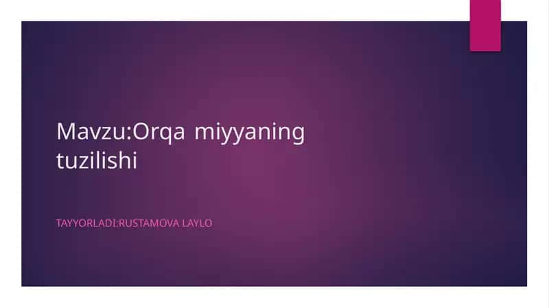 Orqamiyyaning tuzilishi 1