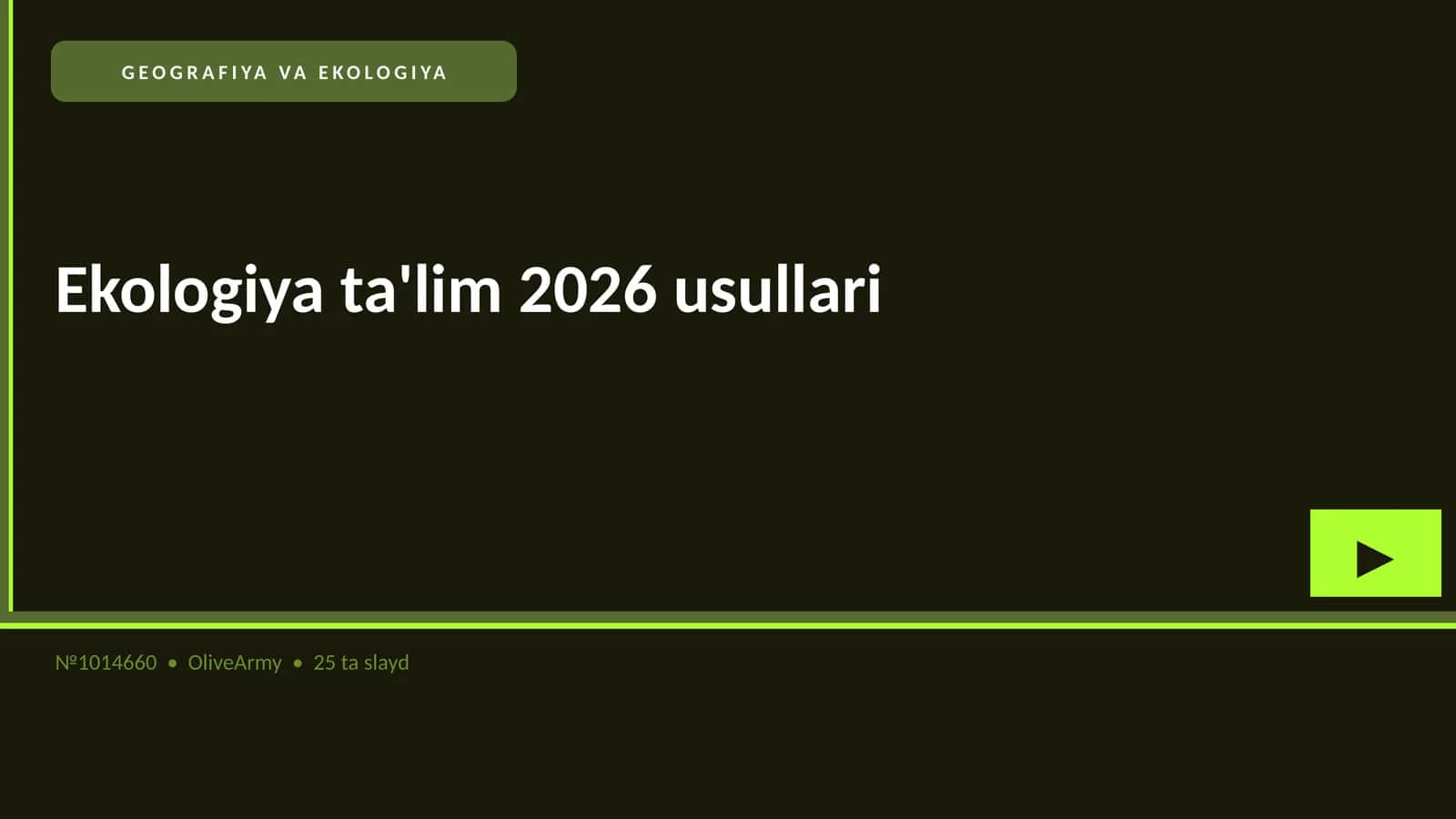 Ekologiya ta'lim 2026 usullari 1