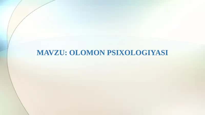OLOMON PSIXOLOGIYASI 1