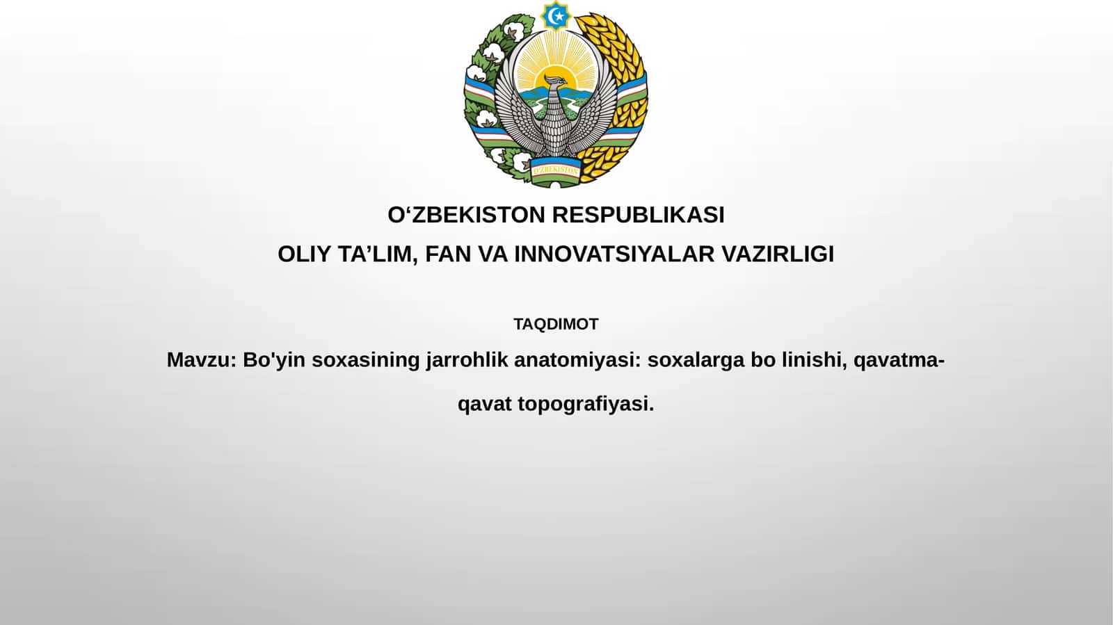 Bo'yinsoxasiningjarrohlikanatomiyasi:soxalargabolinishi,qavatma-qavattopografiyasi 1