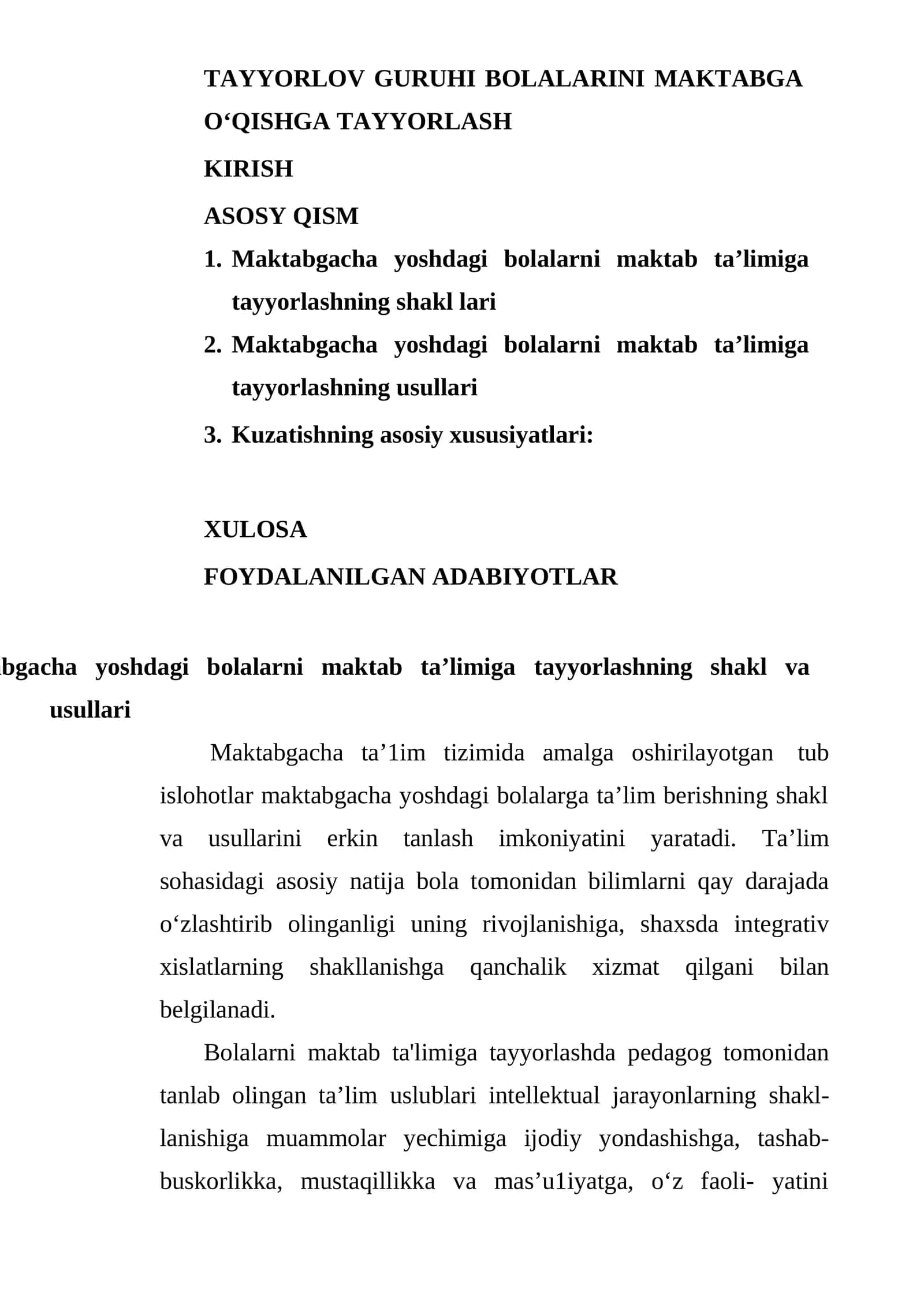 Maktabgacha bolalarni ta’limga tayyorlash 1