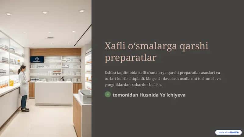 Xafli oʻsmalarga qarshi preparatlar 1
