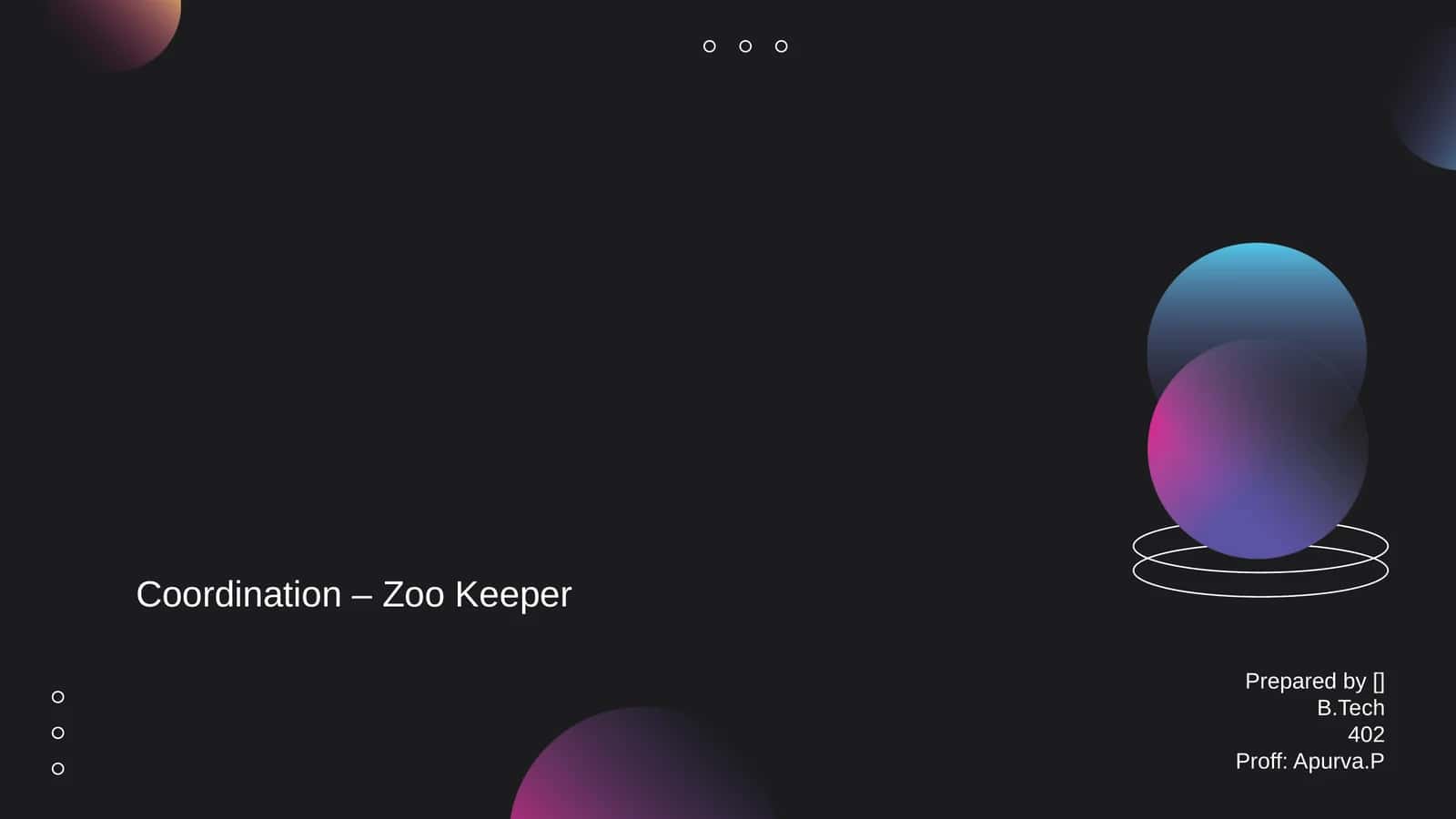 Coordination – Zoo Keeper 1