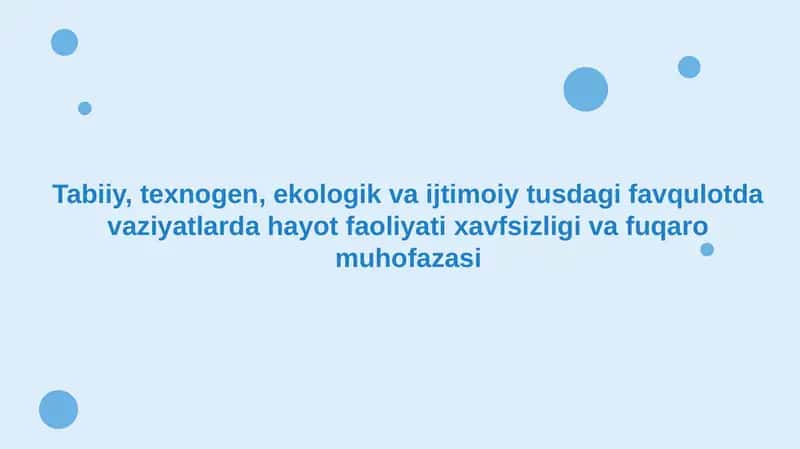 Favqulotda vaziyatlarda muhofaza 1