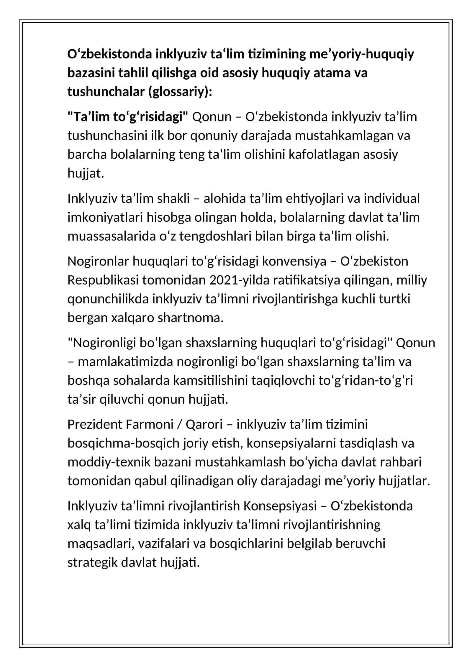 inklyuziv talimga oid glasary 1