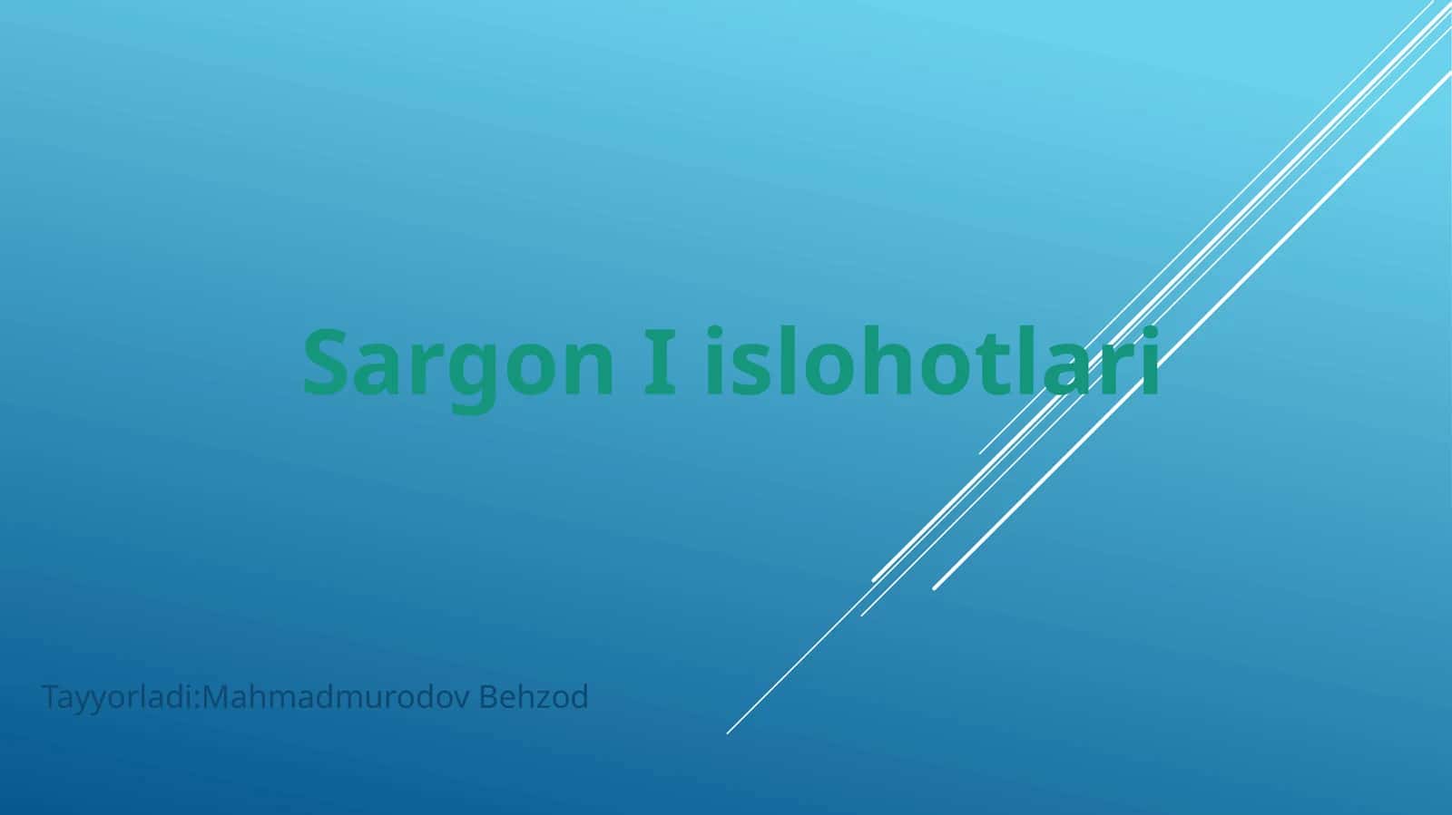 Sargon I islohotlari 1