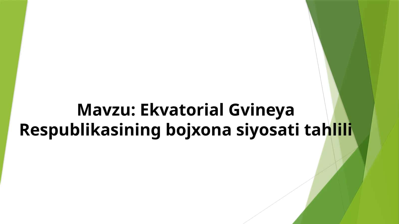 Ekvatorial Gvineya Respublikasining bojxona siyosati tahlili 1