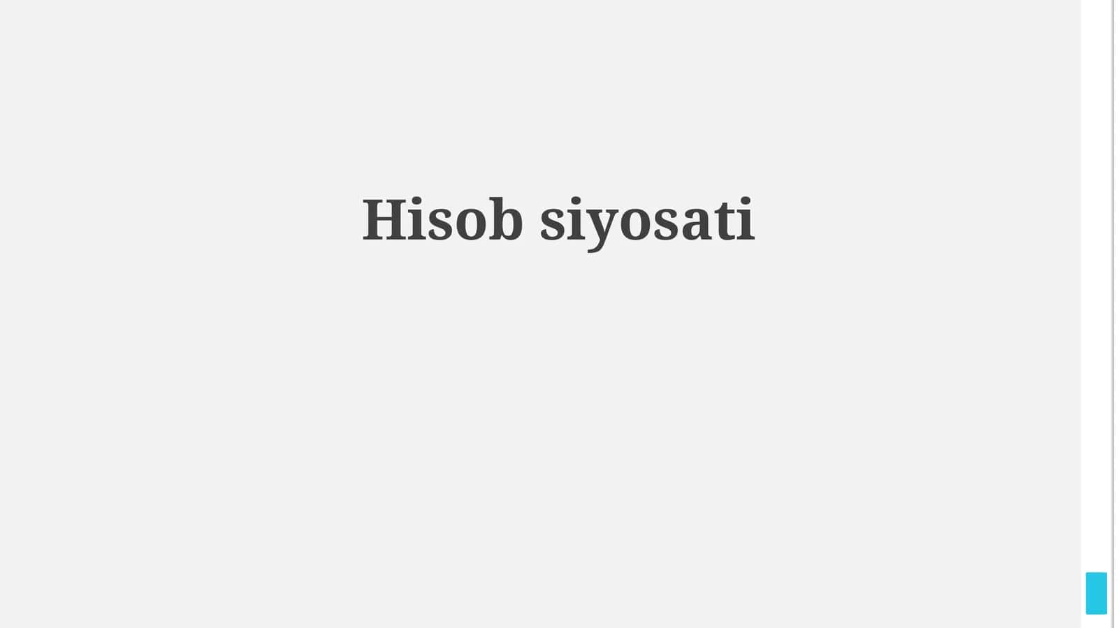 Hisob siyosati 1