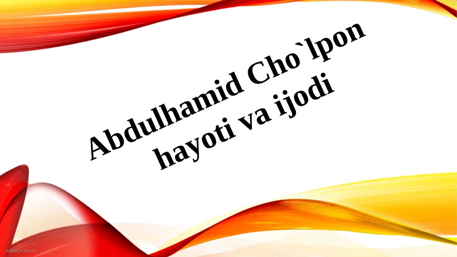 Abdulhamid Cho`lpon 1