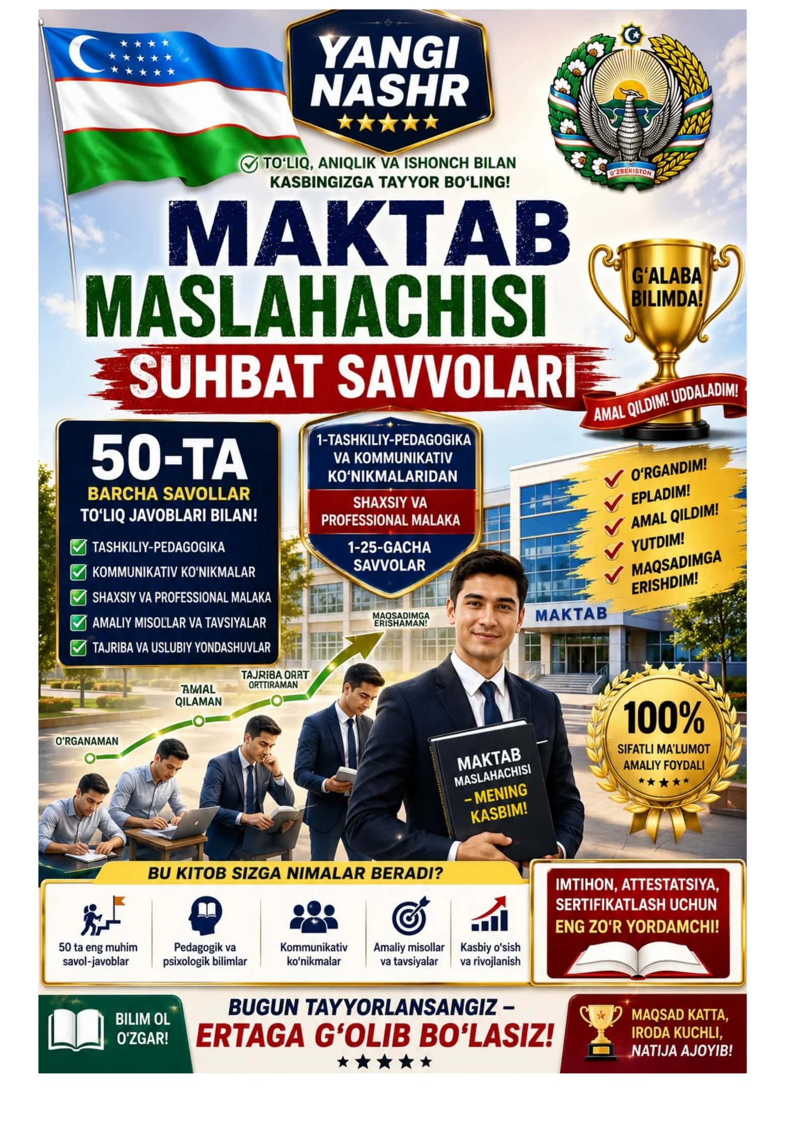 MAKTAB MASLAHACHISI SUHBAT SAVOLLARI 50-TA 1