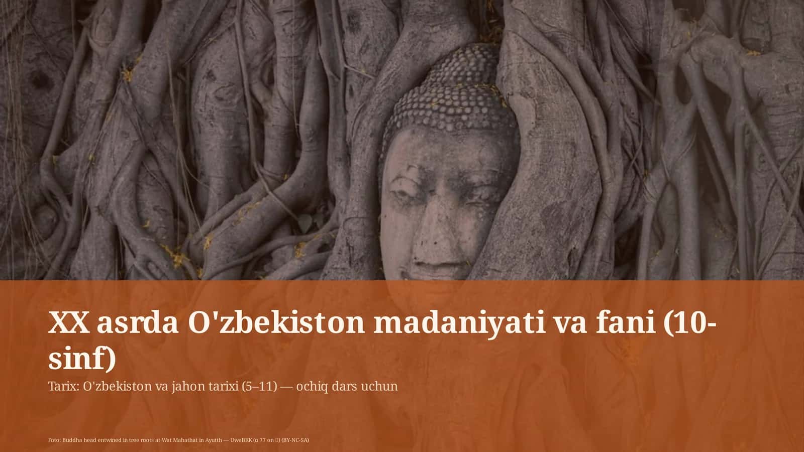 XX asrda O'zbekiston madaniyati va fani (10-sinf) 1