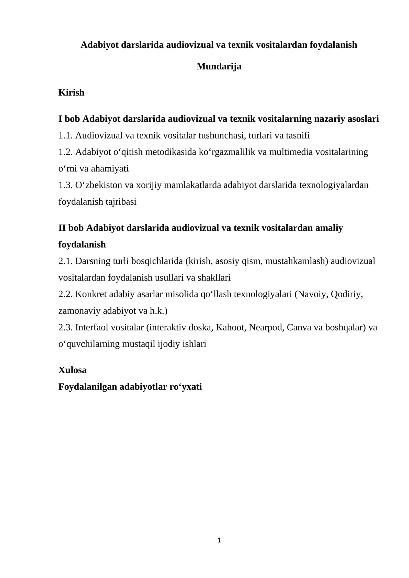 Adabiyot darslarida audiovizual va texnik vositalardan foydalanish 1