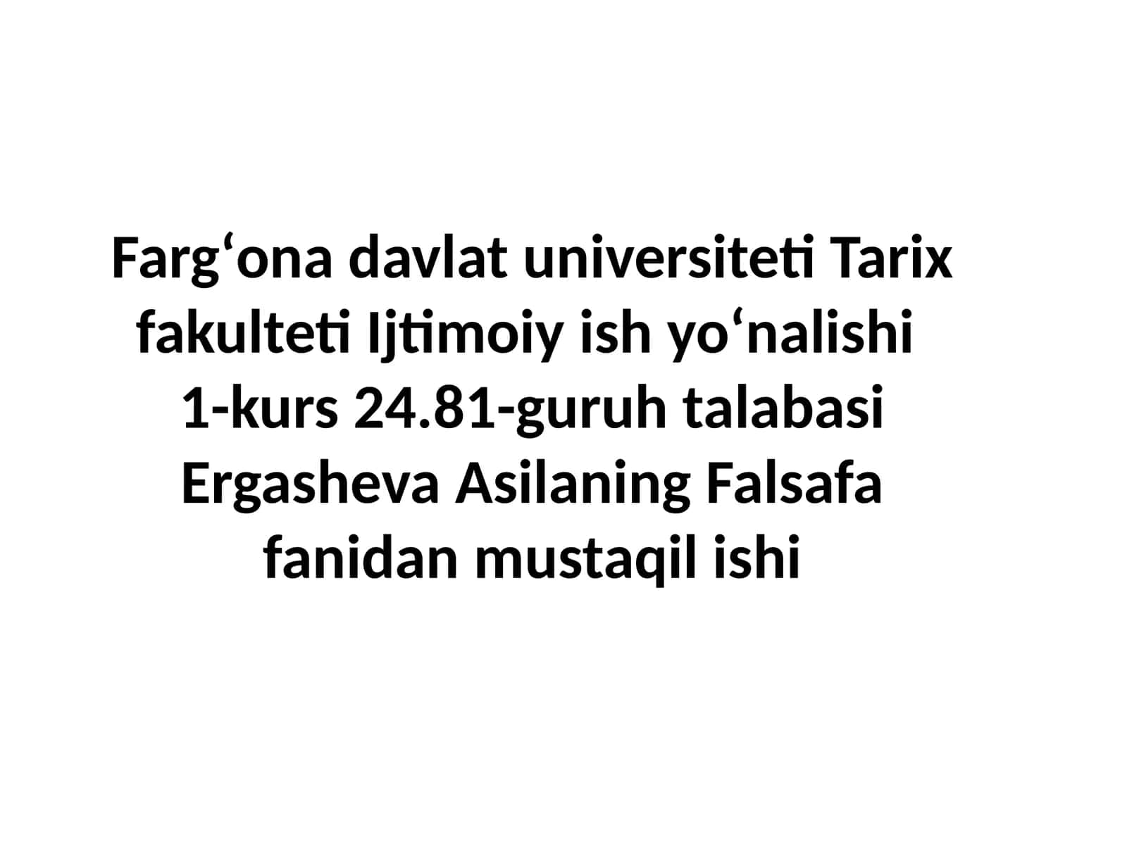 Fargʻona davlat universiteti Tarix fakulteti Ijtimoiy iqtisodiyot 1