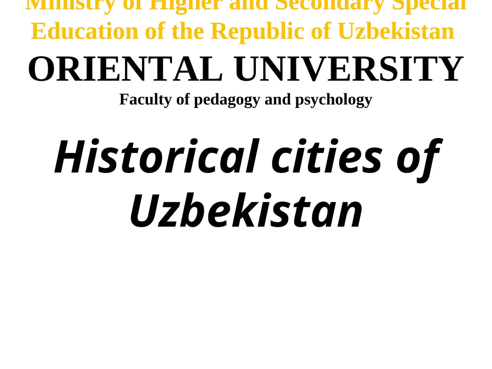 Historical cities of Uzbekistan 1