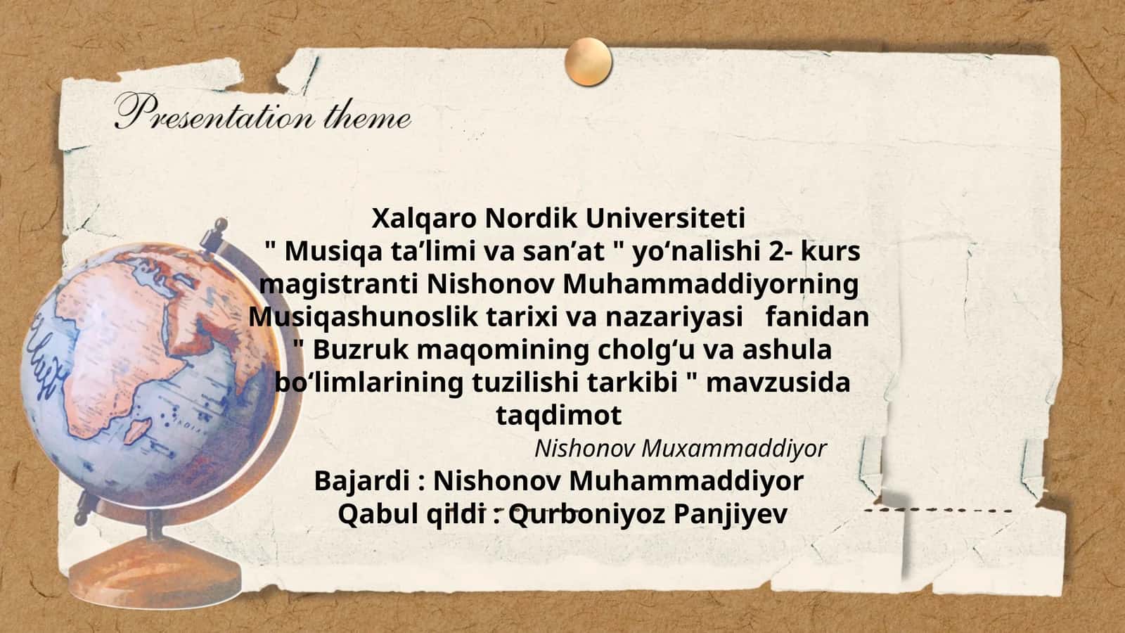 Buzruk maqomining cholgʻu va ashula boʻlimlarining tuzilishi tarkibi 1