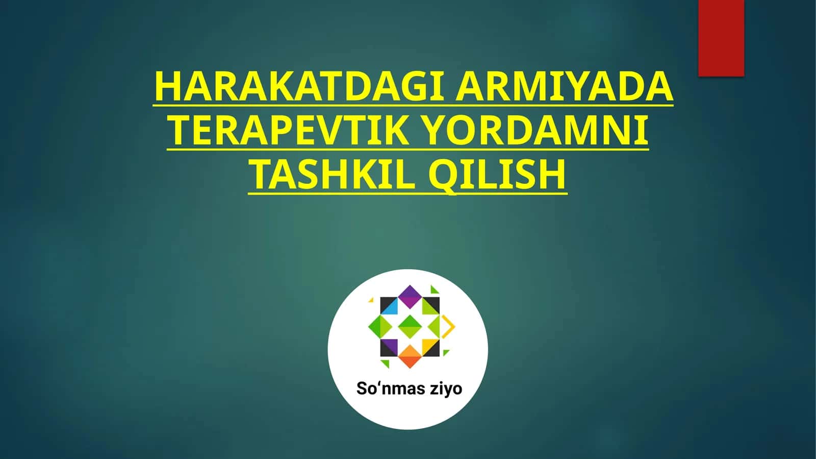 Harakatdagi armiyada terapevtik yordamni tashkil qilish 1