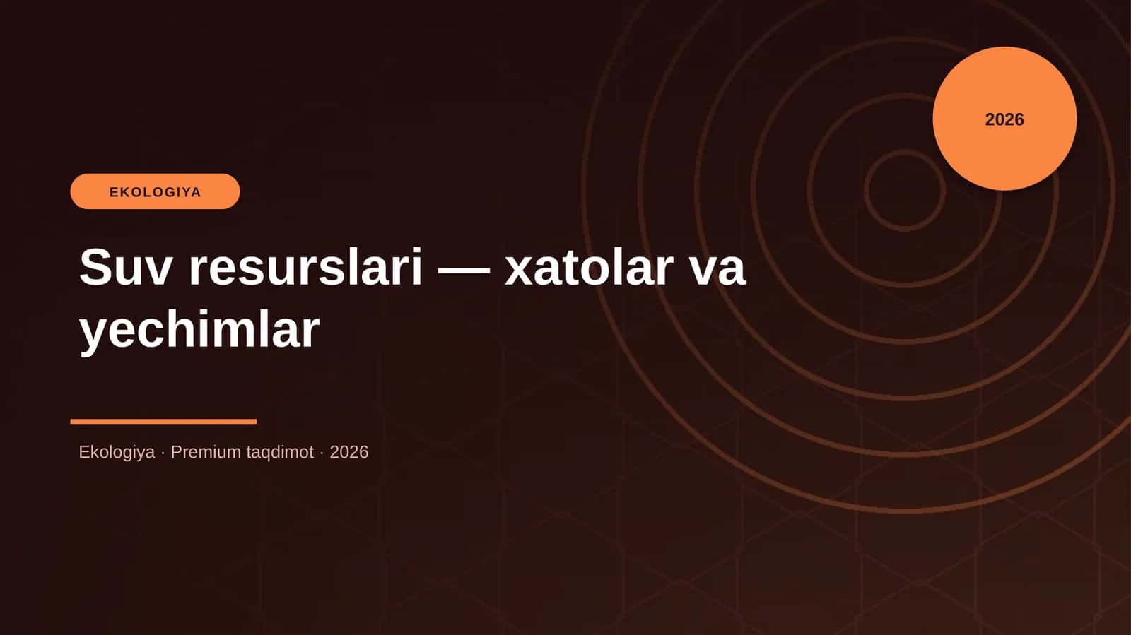 Suv resurslari — xatolar va yechimlar 1