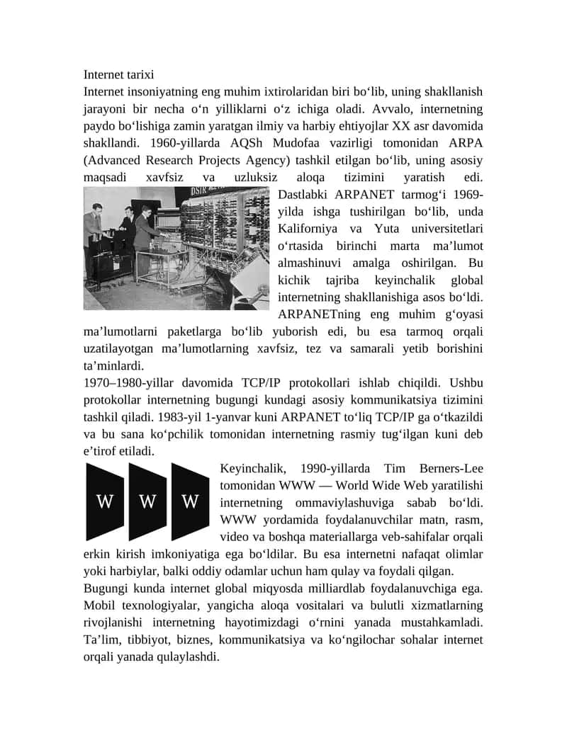 Internet tarixi 1