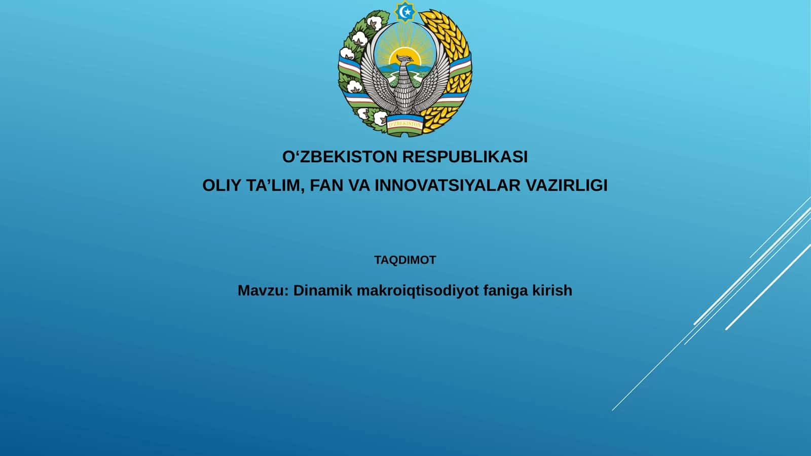 Dinamikmakroiqtisodiyotfanigakirish 1