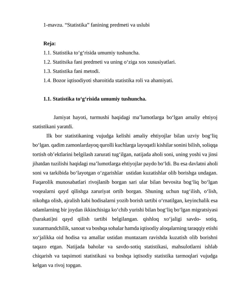 "Statistika" 1