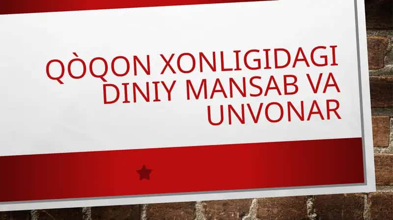Qòqon xonligidagi diniy mansab va unvonar 1
