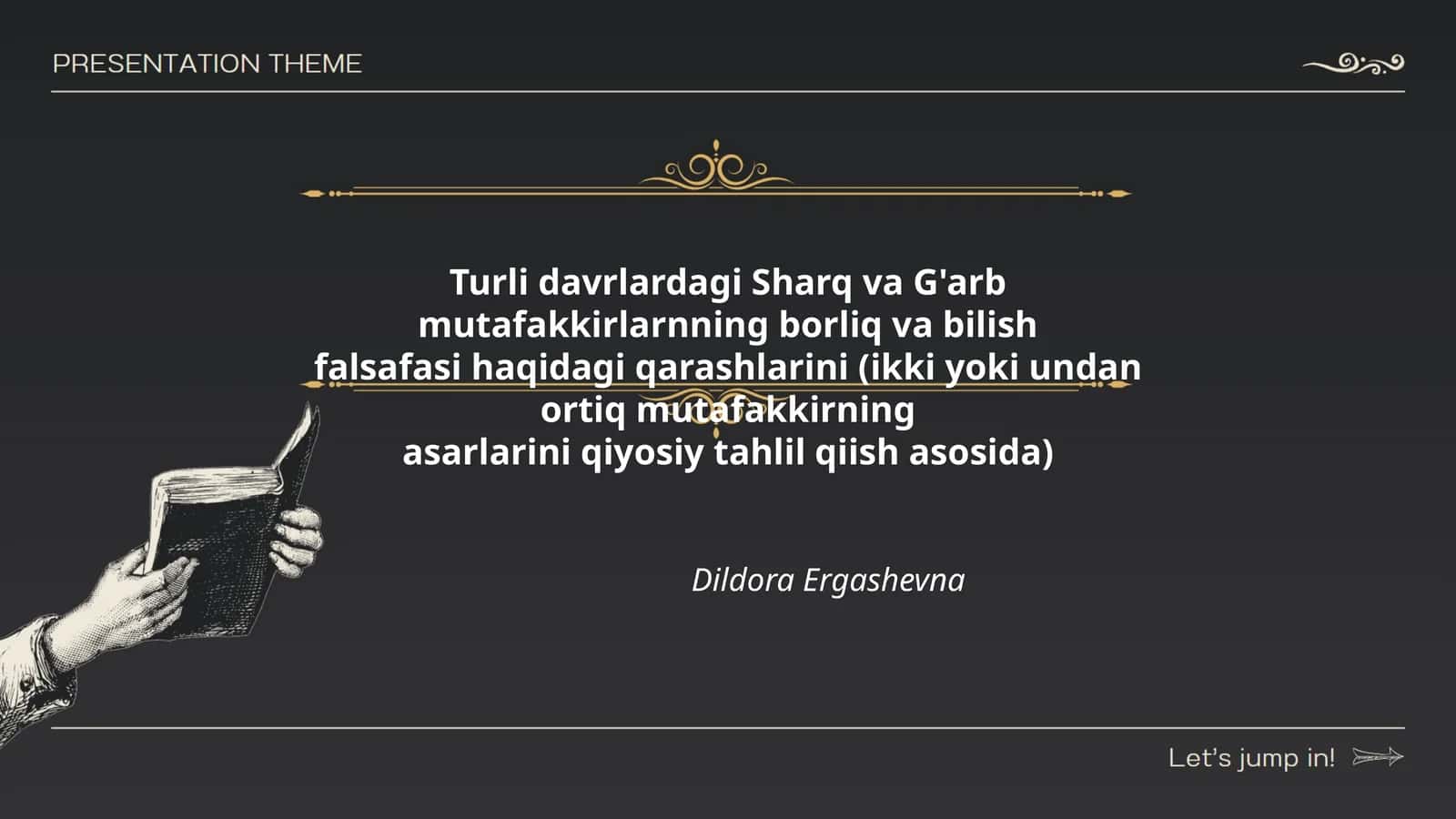 Turli davrlardagi Sharq va G'arb mutafakkirlarnning borliq va bilish falsafasi haqidagi qarashlarini 1
