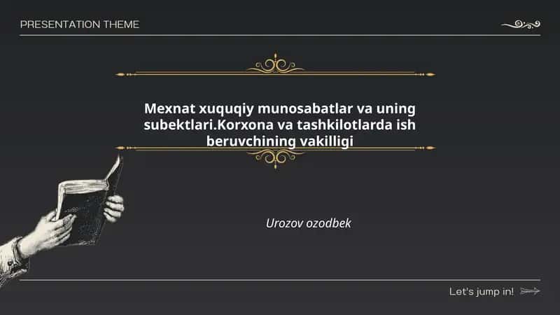 Mexnat xuquqiy munosabatlar va uning subektlari 1