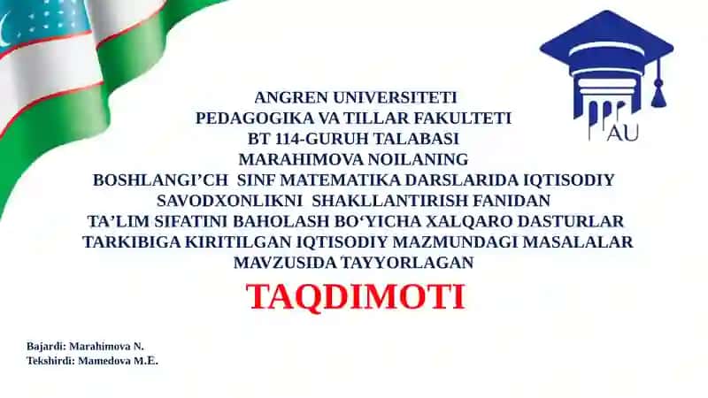 Xalqaro baholash dasturlari 1