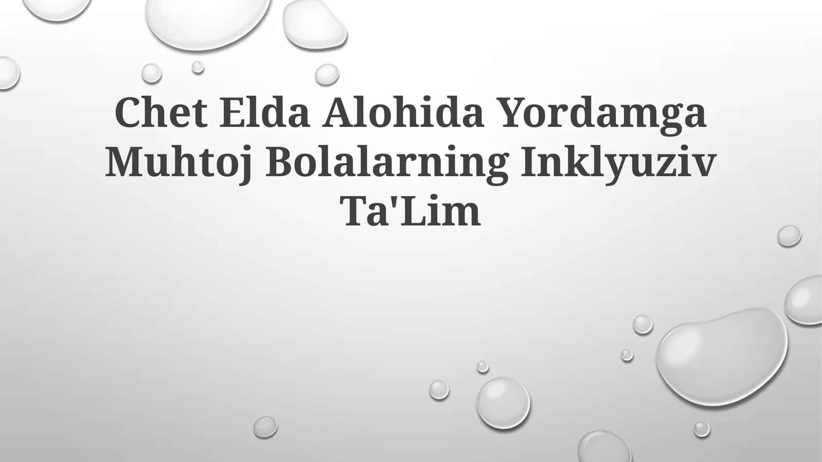 Chet Elda Alohida Yordamga Muhtoj Bolalarning Inklyuziv Ta'Lim 1