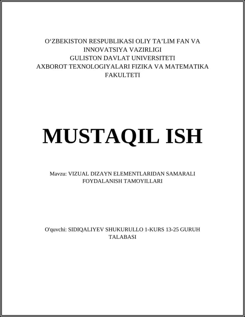VIZUAL DIZAYN ELEMENTLARIDAN SAMARALI FOYDALANISH TAMOYILLARI 1