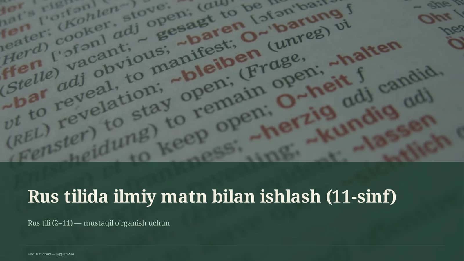 Rus tilida ilmiy matn bilan ishlash (11-sinf) 1