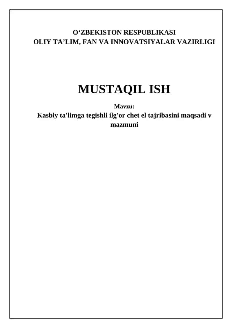 Kasbiy Ta'lim sohasidagi Ilg'or Chet el Tajribasi 1
