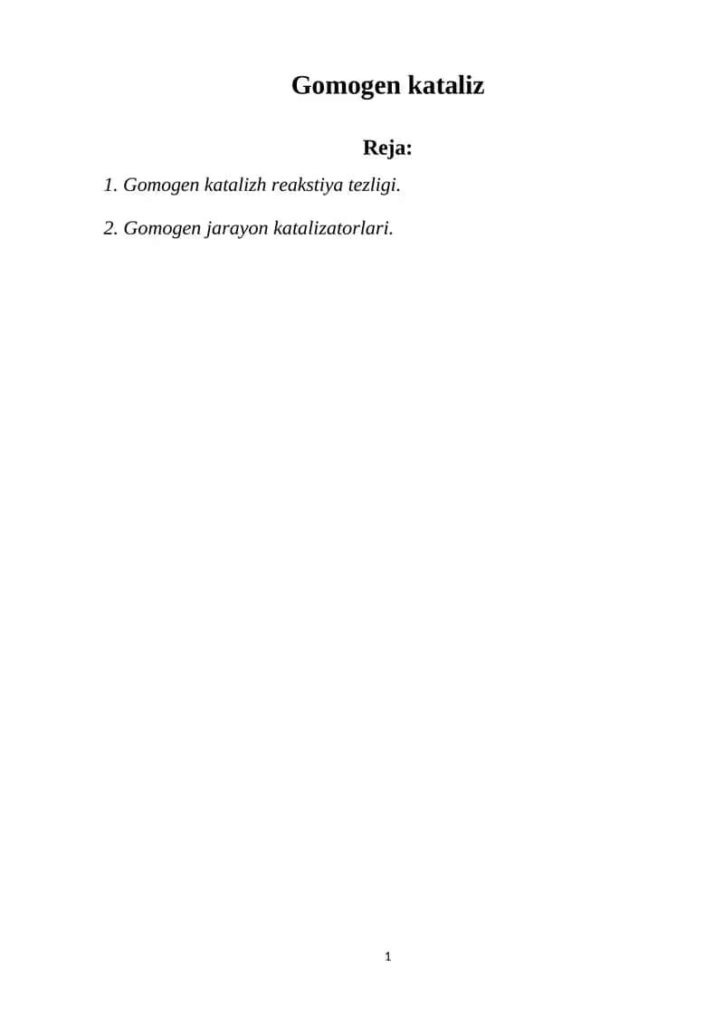 Gomogen kataliz 1