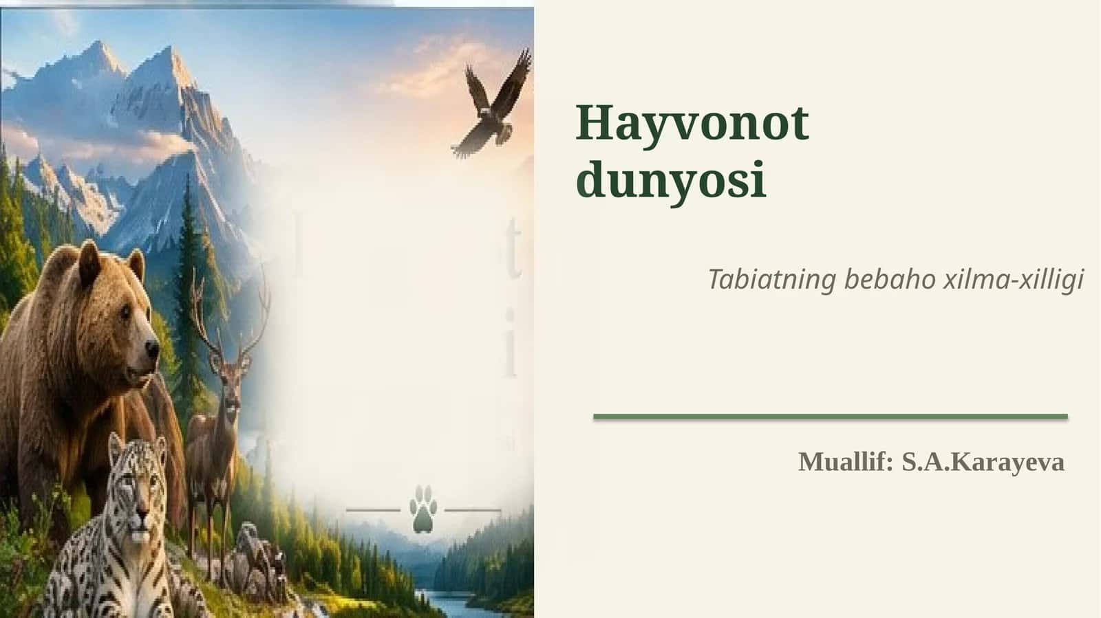 Hayvonotdunyosi 1