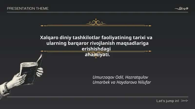 Xalqaro diniy tashkilotlar faoliyatining tarixi va ularning barqaror rivojlanish maqsadlariga erishishdagi ahamiyati 1